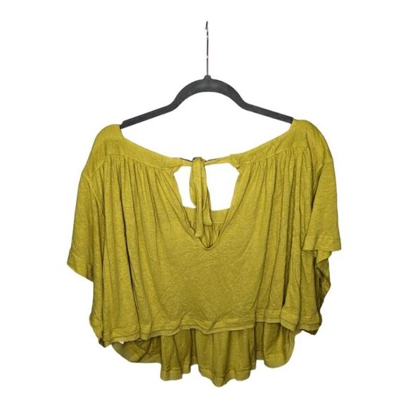 Free People Sun Setter Linen Top NWT - Picture 2 of 7